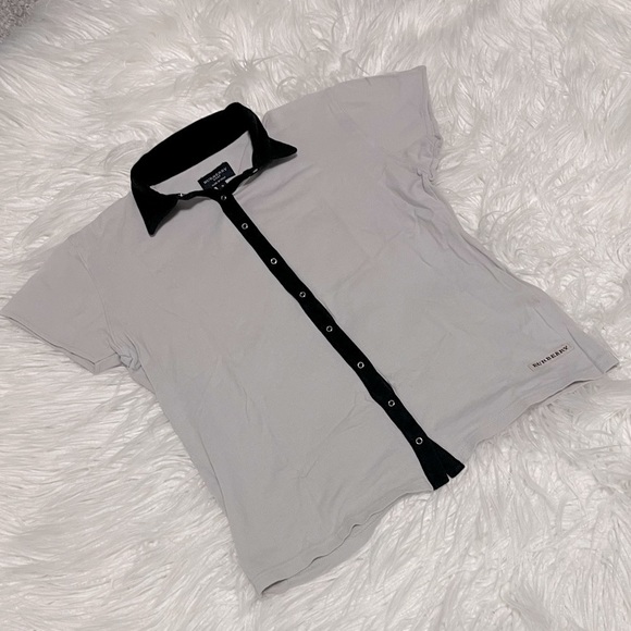 2𝒇𝒐𝒓$150 BURBERRY GOLF push-down button light blue shirt sizeS - Picture 5 of 9